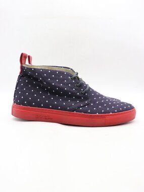 Del Toro Alto Sneakers Men's Size 11 Blue White Polka Dots Red Soles Chukka